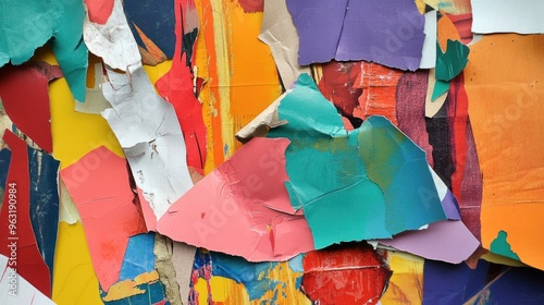 Abstract Collage of Torn Papers