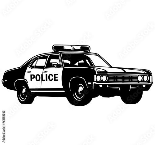 Retro police patrol car 