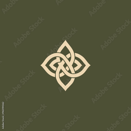 simple ancient rune knot culture logo vector illustration template design