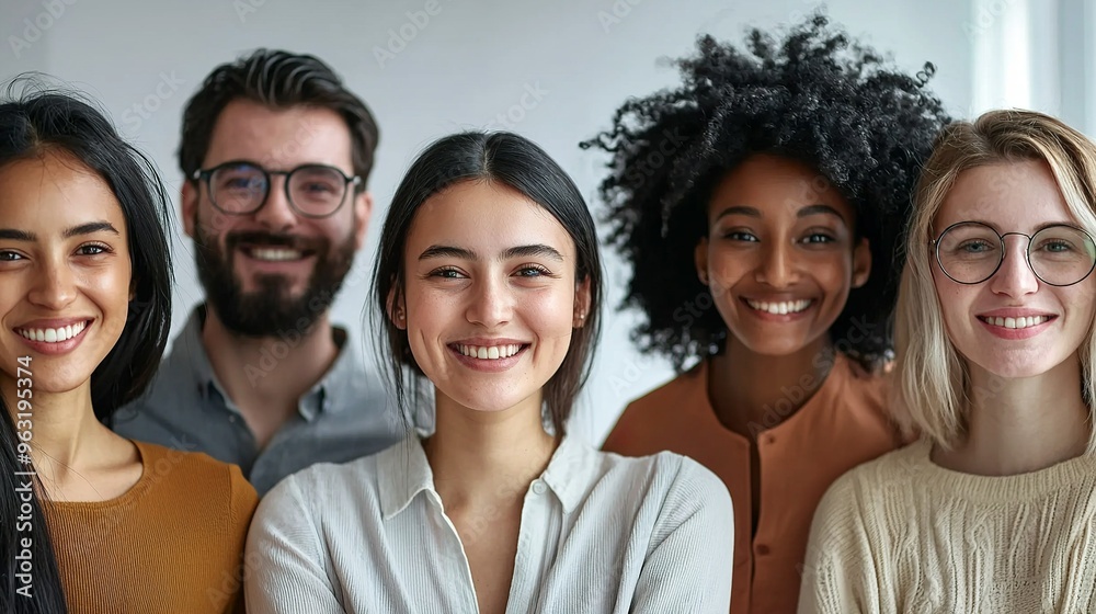 Portrait of smiling diverse group of young professionals Portrait of smiling diverse group of young professionals
