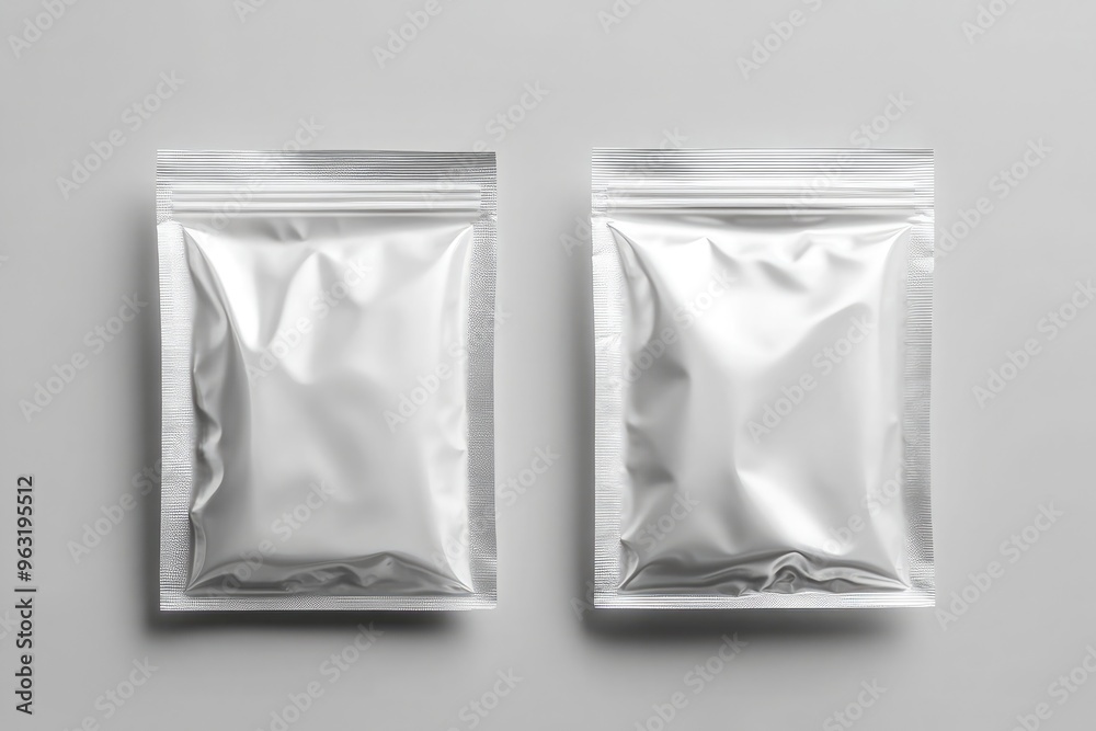 White blank doypack mockup, two stand-up pouches White blank doypack mockup, two stand-up pouches