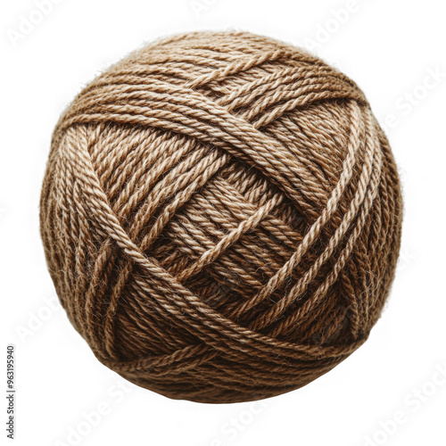 Brown yarn isolated on a transparent background png file no background png file