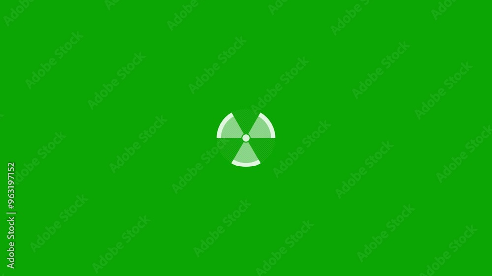 HUD Icon Animation – Digital Technology Elements and Hi-Tech Style – White HUD Elements on Green Screen Background 