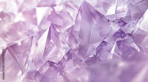 A close up of a crystal, showing intricate details and sharp angles. photo