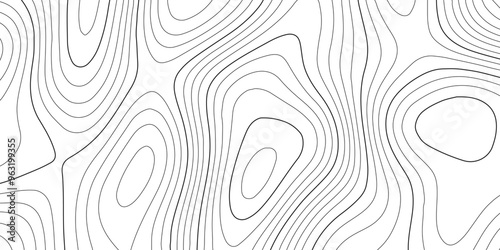 Abstract wavy topographic line background. Seamless pattern and banner design. Modern and dynamic feel to topographic mapping vector illustration.