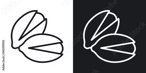 Pistachio line icons in black and white