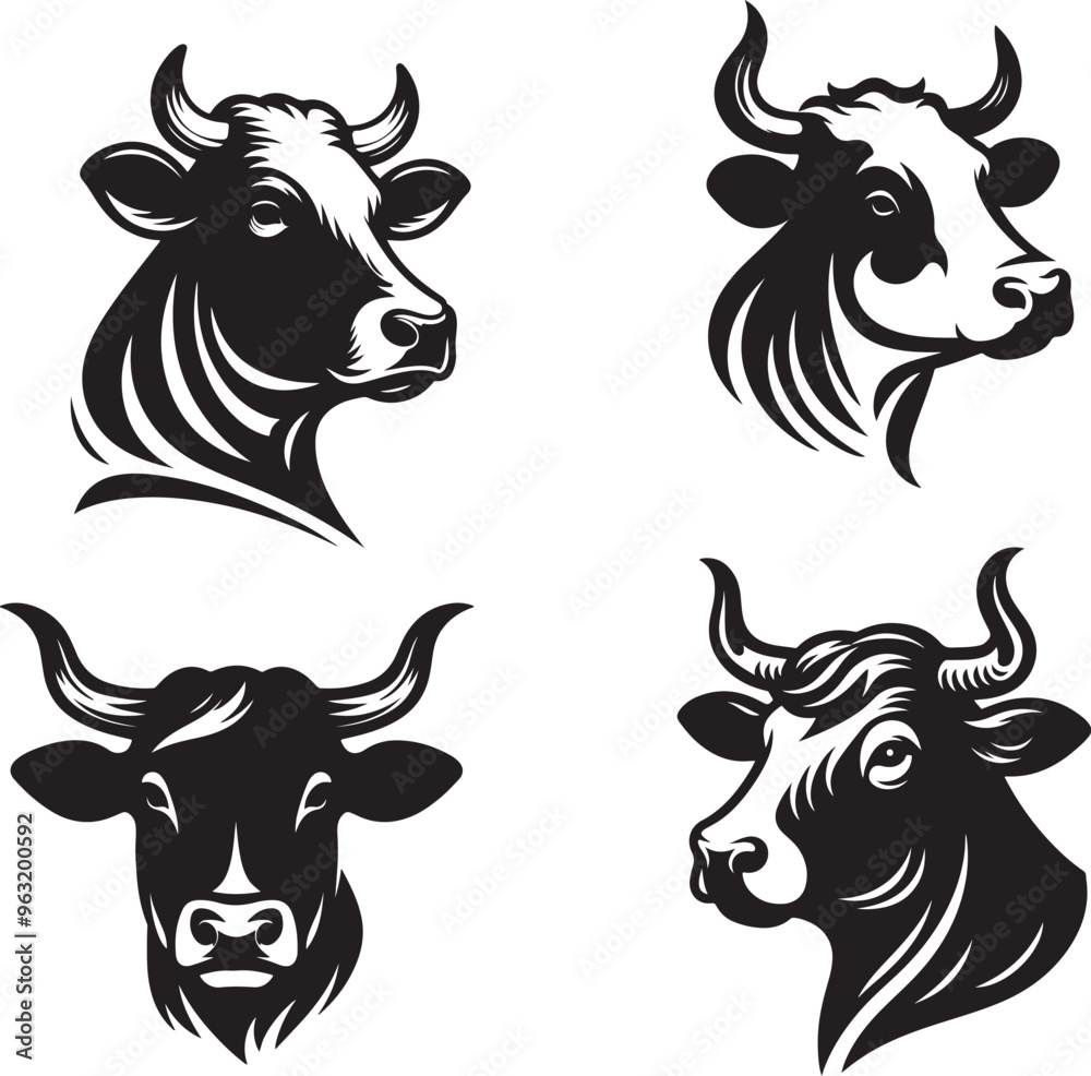 Unique Cow Head Logo Designs - Custom Vector Art for Farms & Brands Unique Cow Head Logo Designs - Custom Vector Art for Farms & Brands