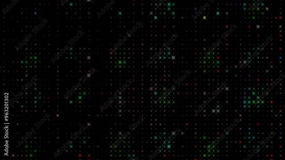 3D shining bright dots set colorful line wave motion, on black background 3D shining bright dots set colorful line wave motion, on black background
