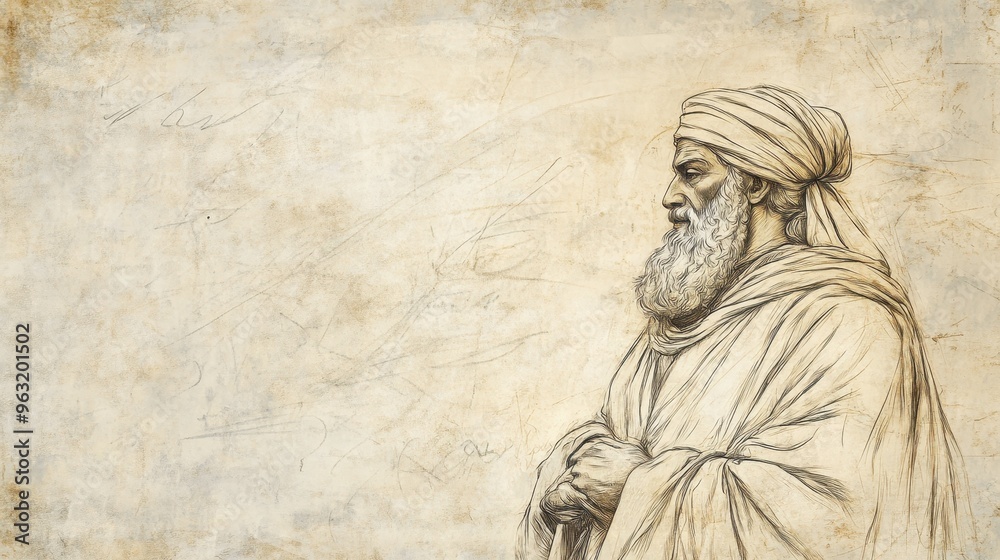 Fototapeta premium Biblical Illustration: Isaiah’s Confidence as He Delivers the Lord’s Message to Hezekiah’s Messengers, Symbolizing Assurance of God's Word Against the Assyrians