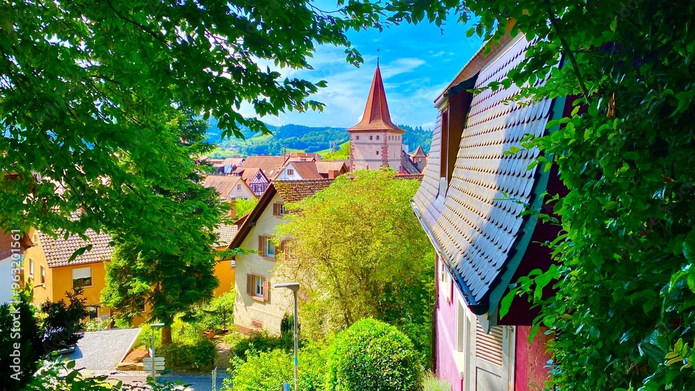 houses in the town of Gengenbach in the Black Forest, Germany houses in the town of Gengenbach in the Black Forest, Germany