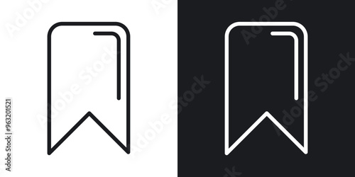 Bookmark line icons in black and white