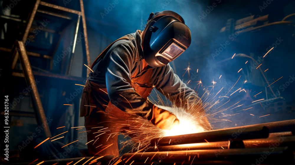 welder working on background.