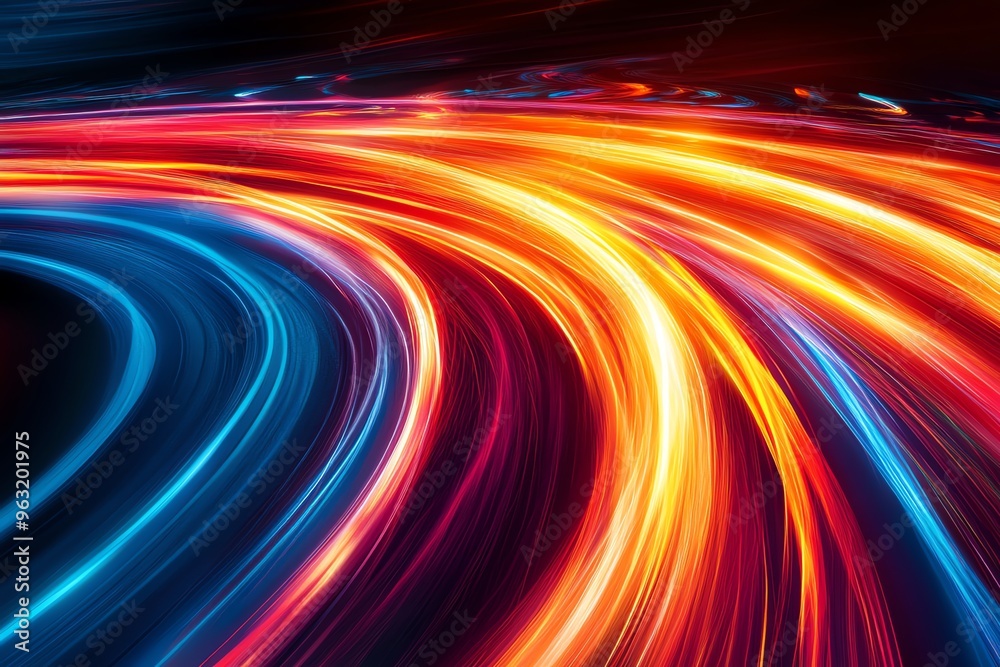 Abstract Swirling Light Trails.