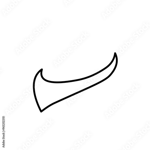 outline Swoosh tail text for baseball