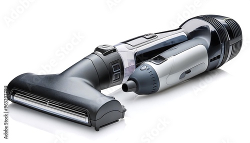 Full Depth of Field in Clipping Path for Handheld Vacuums - Handheld vacuums isolated with p