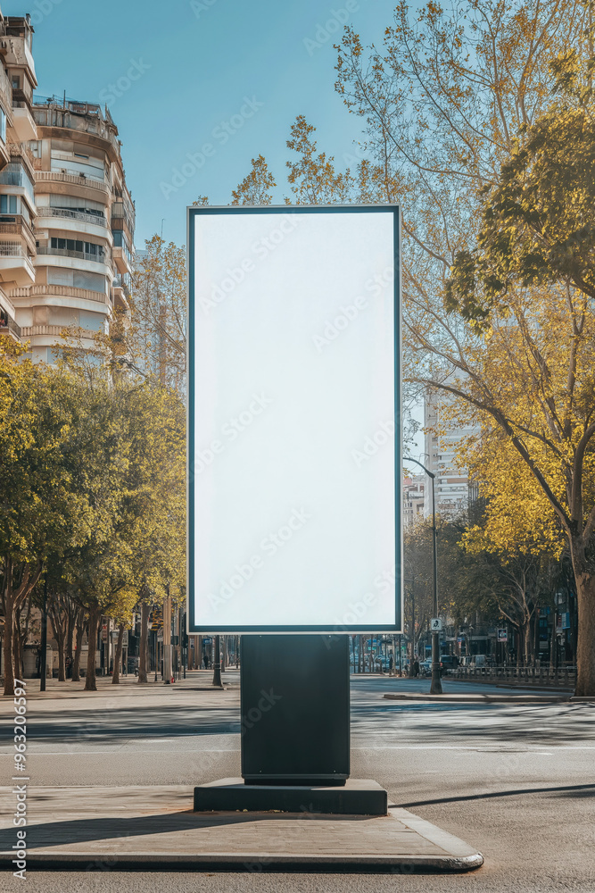 Public place digital signage with a blank screen smal horizontal billboard mockup outdoor. Advertising banner display Public place digital signage with a blank screen smal horizontal billboard mockup outdoor. Advertising banner display