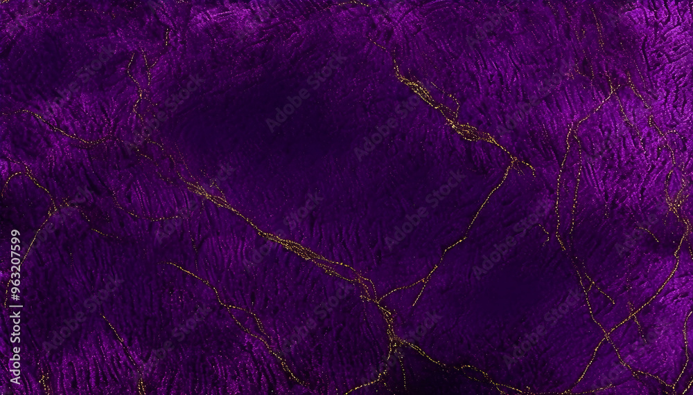 Fototapeta premium Purple background with gold veins and glitter.