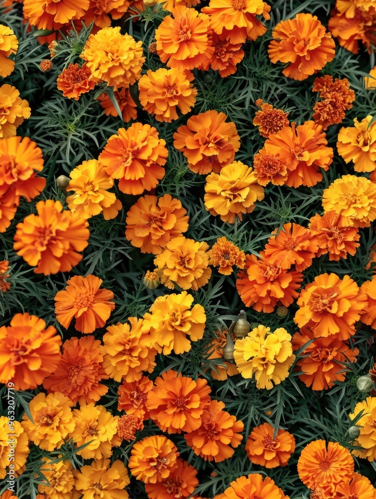A close up of orange flowers with green stems. The flowers are in a field and are in full bloom A close up of orange flowers with green stems. The flowers are in a field and are in full bloom
