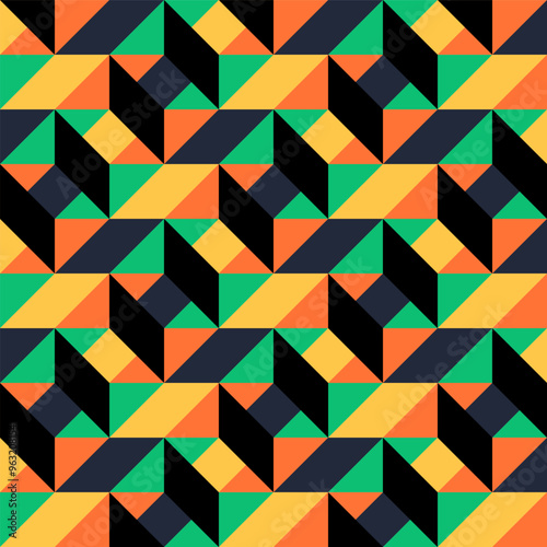 Seamless geometric pattern with clean, modern shapes. Perfect for textiles, wallpaper, packaging, and web design. Ideal for use in home decor, fashion projects, and digital backgrounds.