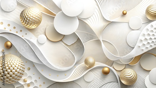 Sophisticated Abstract White Background with Layered Textures and Organic Shapes	