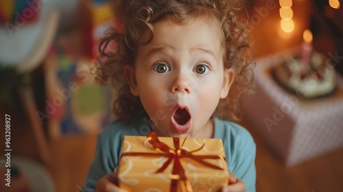 Joyful Surprise Child s Unexpected Delight at Birthday Gift