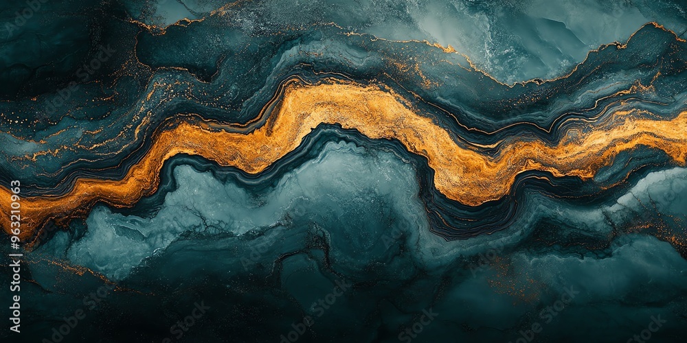 Abstract Teal and Gold Swirls. Abstract Teal and Gold Swirls.