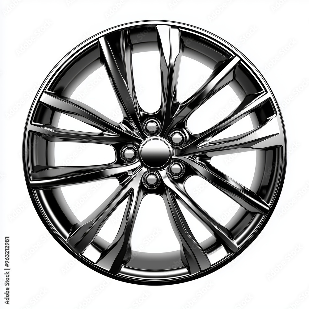 Black Chrome Car Wheel Rim - Automotive Design Black Chrome Car Wheel Rim - Automotive Design