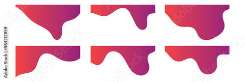 Collection of dividers shape templates. Modern separator header for website and app. Curve lines, abstract design element for top and bottom page web site .Vector Illustration in eps 10.