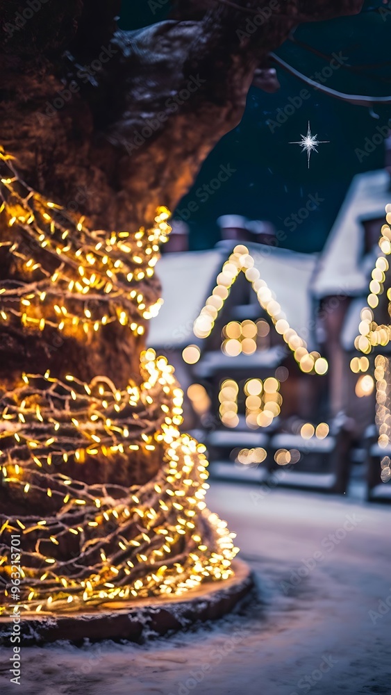 Fototapeta premium Defocused christmas festive lights