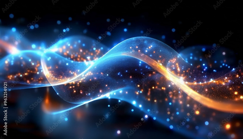 An abstract wave shape on a low-polygonal triangular background for cyberspace, big data, metaverse, network security, and data transfer on a dark blue abstract modern cyberspace background. An abstract wave shape on a low-polygonal triangular background for cyberspace, big data, metaverse, network security, and data transfer on a dark blue abstract modern cyberspace background.