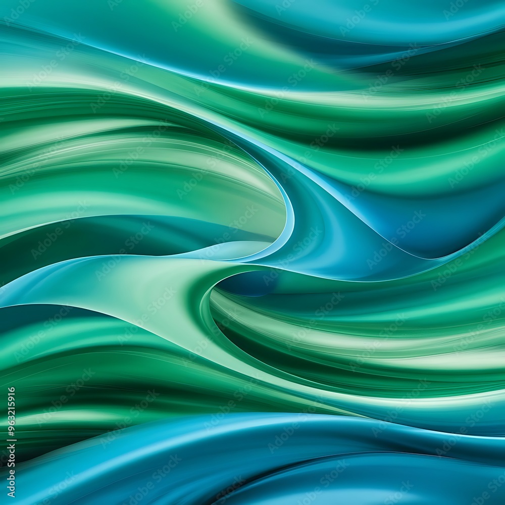 Obraz premium Green and blue blurred background. Copy space