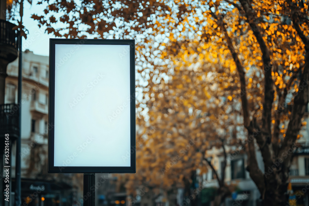 Public place digital signage with a blank screen smal horizontal billboard mockup outdoor. Advertising banner display Public place digital signage with a blank screen smal horizontal billboard mockup outdoor. Advertising banner display