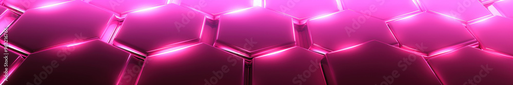 Pink hexagon background. Honeycomb pattern. Metallic sheen, futuristic and three-dimensional design. Modern geometric wallpaper. Pink hexagon background. Honeycomb pattern. Metallic sheen, futuristic and three-dimensional design. Modern geometric wallpaper.