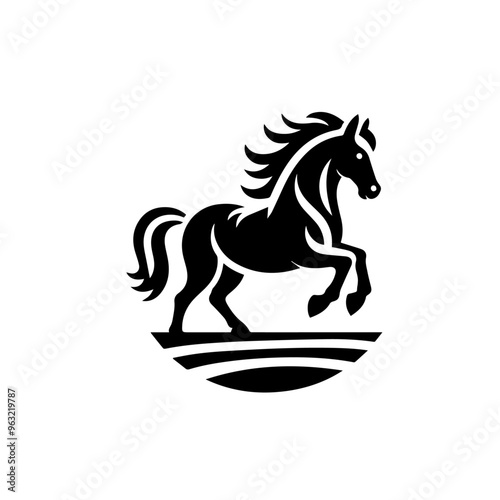 Black horse icon. horse icon illustration.