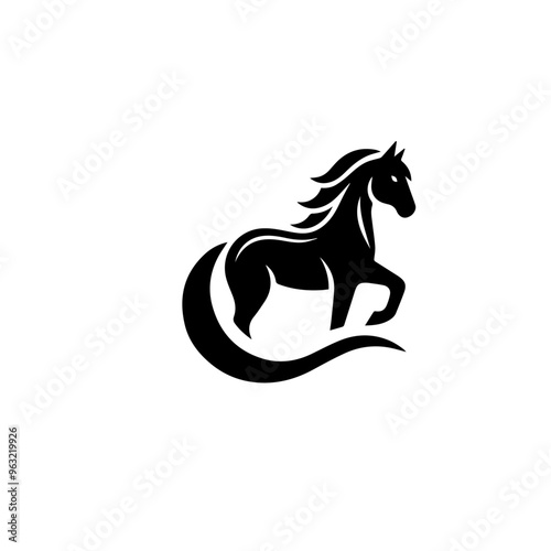 Black horse icon. horse icon illustration.