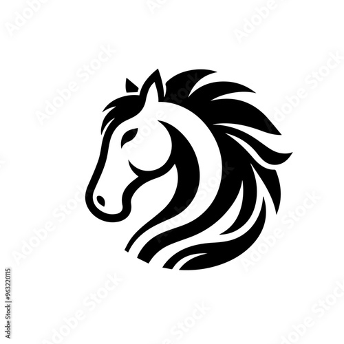 Black horse icon. horse icon illustration.