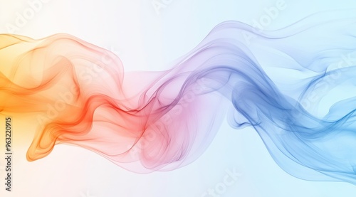 Abstract Colorful Smoke Waves on White Background - Vibrant Red, Blue, and Purple Swirls