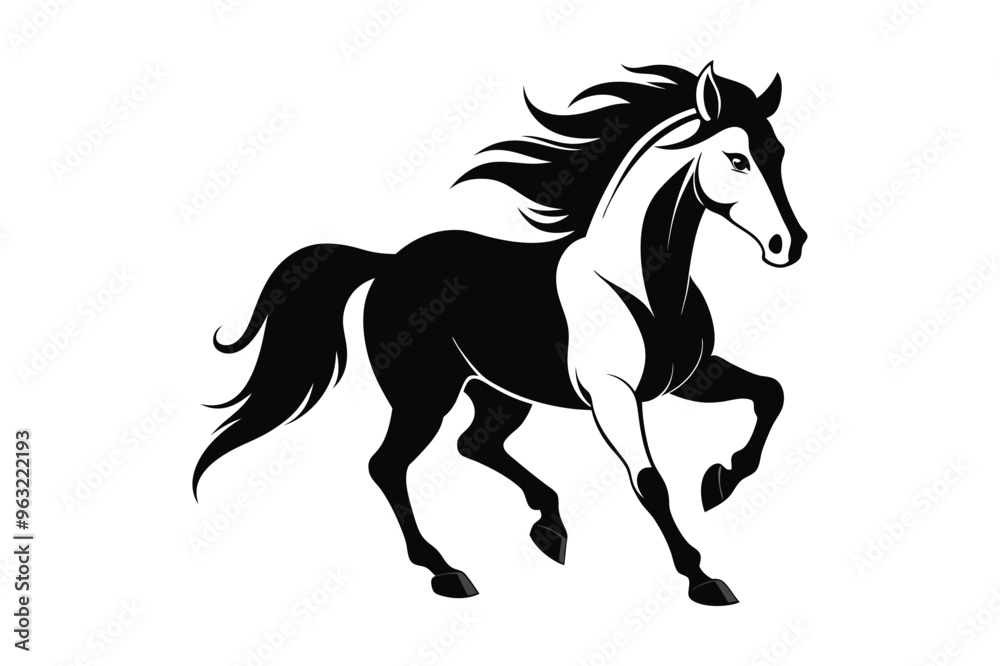 Horse Silhouette Vector Art Illustration Horse Silhouette Vector Art Illustration