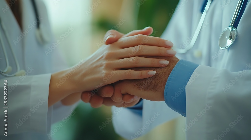 Healthcare comfort and hands of doctor and patient for consoling empathy and support for diagnosis results Hospital clinic and health worker embrace person for medical care service and : Generative AI Healthcare comfort and hands of doctor and patient for consoling empathy and support for diagnosis results Hospital clinic and health worker embrace person for medical care service and : Generative AI