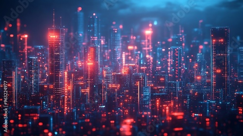 Imaginative visual of smart digital city with globalization abstract graphic showing connection network Concept of future 5G smart wireless digital city and social media networking sy : Generative AI