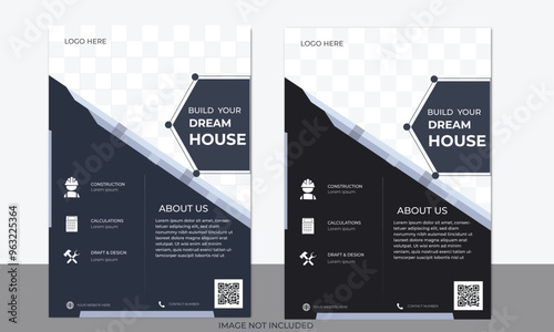 House repair cover A4 template for a construction tools report and brochure design, flyer, leaflets decoration for printing and presentation vector template, Construction flyer template.