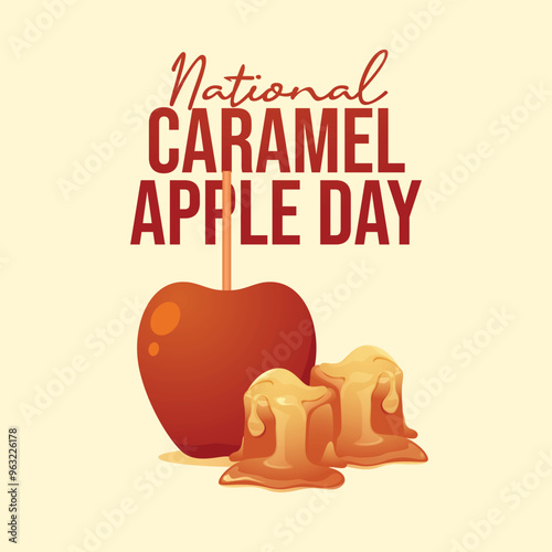 National Caramel Apple Day vector design template good for celebration usage. National Caramel Apple Day design. flat design. eps 10.