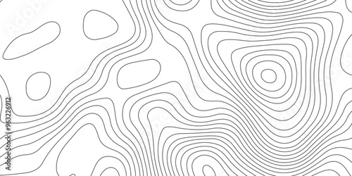 Abstract background with topographic contours map and black color geographic line map .white wave paper curved reliefs abstract background .vector illustration of topographic line contour map design .