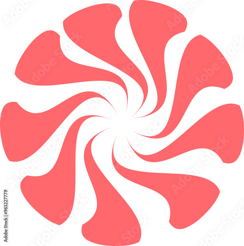 Funky Red Psychedelic Circle Element | Pop, Retro, Vintage |