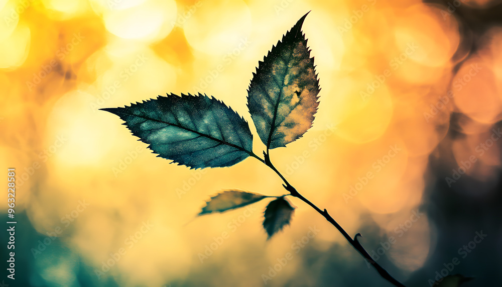 Naklejka premium A light, abstract silhouette of an object, like a leaf or mountain, blended into the background color.