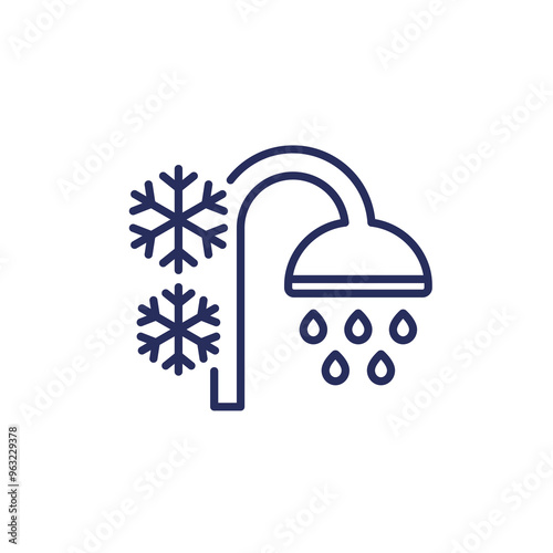 cold shower icon, line vector design