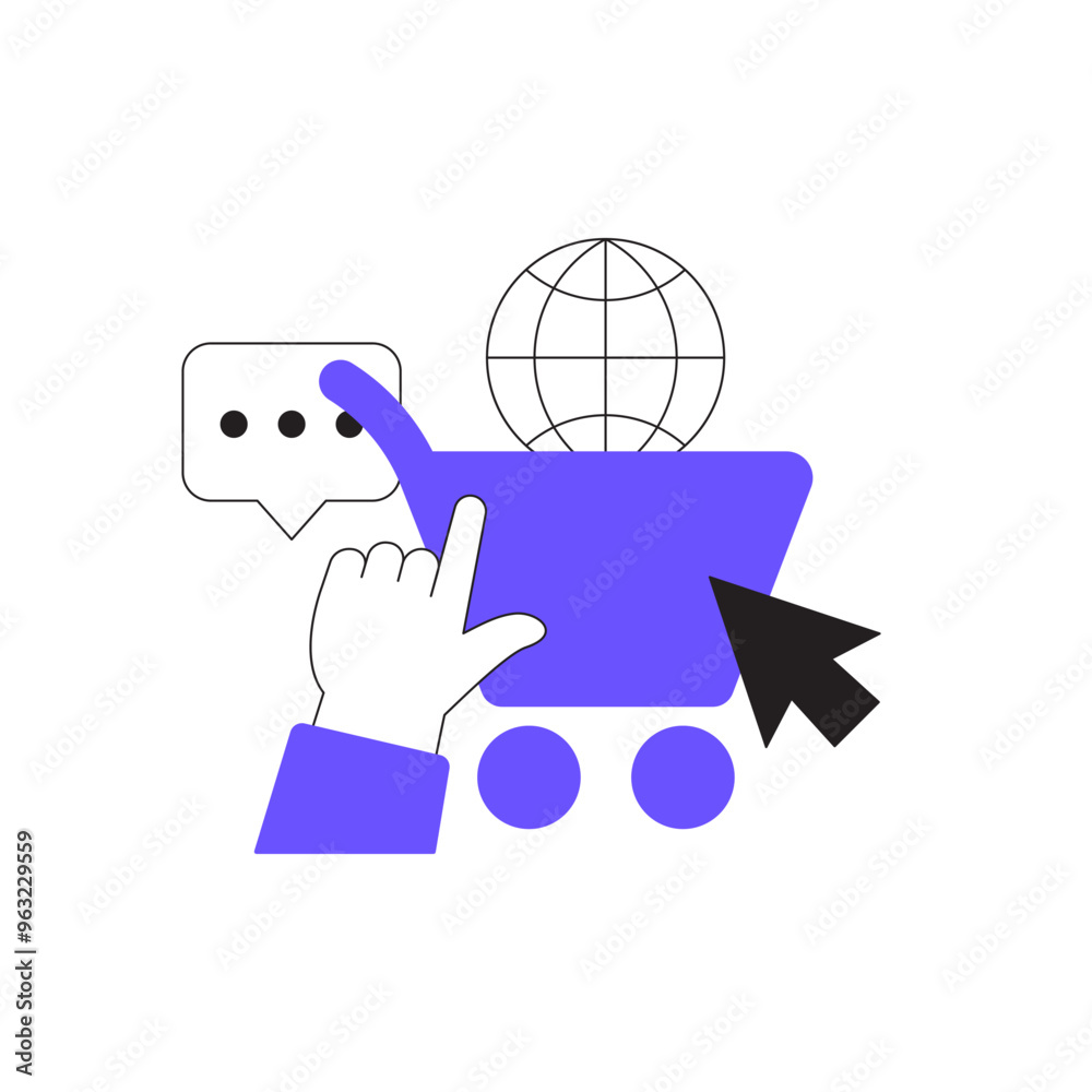 Online shopping and commerce vector illustration Online shopping and commerce vector illustration