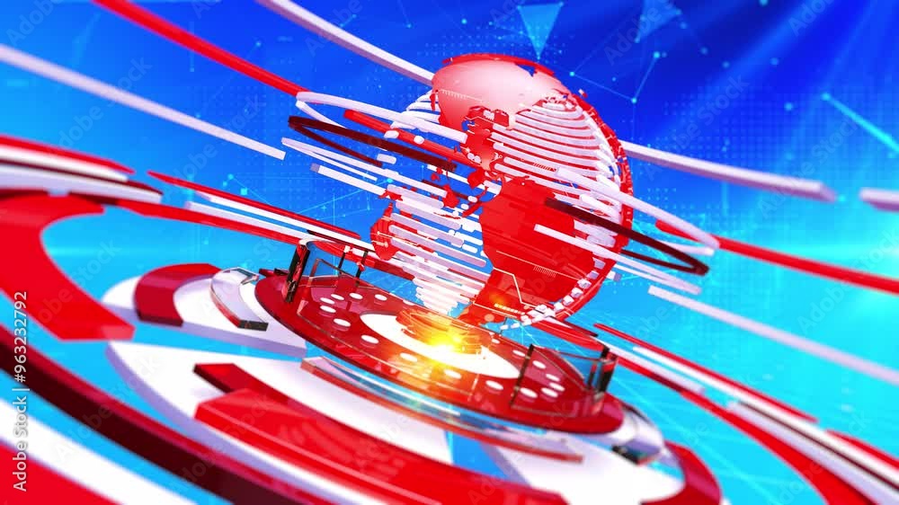 News Background. News Broadcast Background Red. Seamless Loop