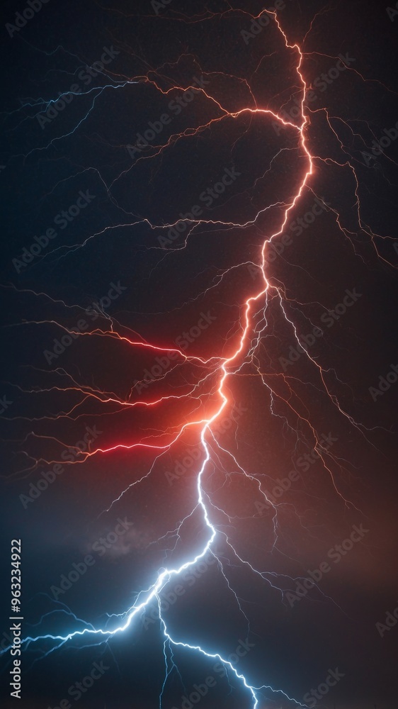 lightning storm electric energy blue and red lightning. lightning storm electric energy blue and red lightning.