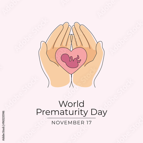 World Prematurity Day vector design template good for celebration usage. World Prematurity Day design. continuous line drawing. eps 10.